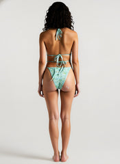 Floral Halter Tie Two Piece Swim Set