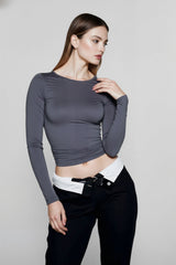 Basic Round Neck Long Sleeve Pullover Tee