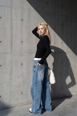 Vintage Washed Deconstructed Jeans