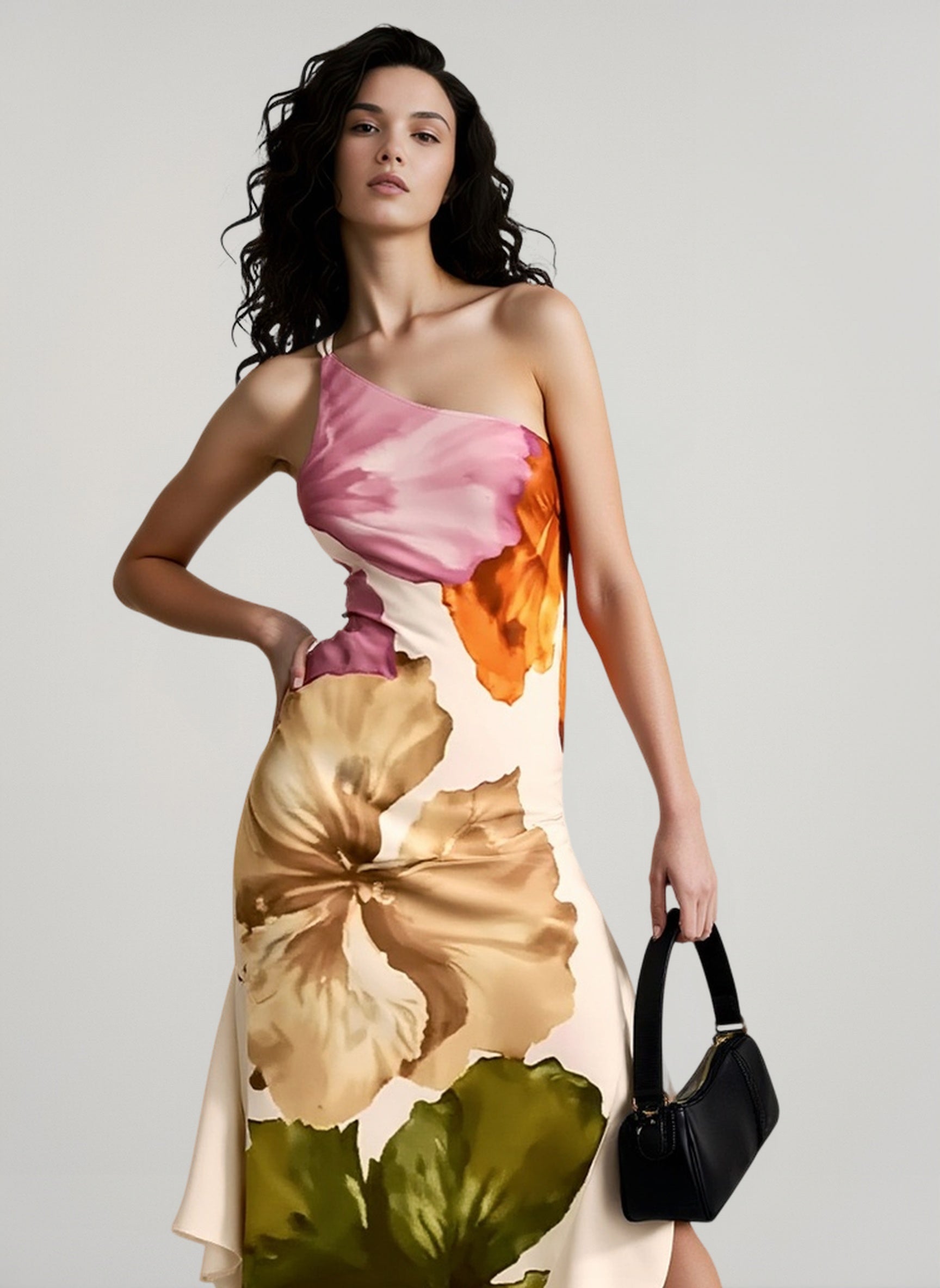 Asymmetrical Neck Relaxed Vacation Dress
