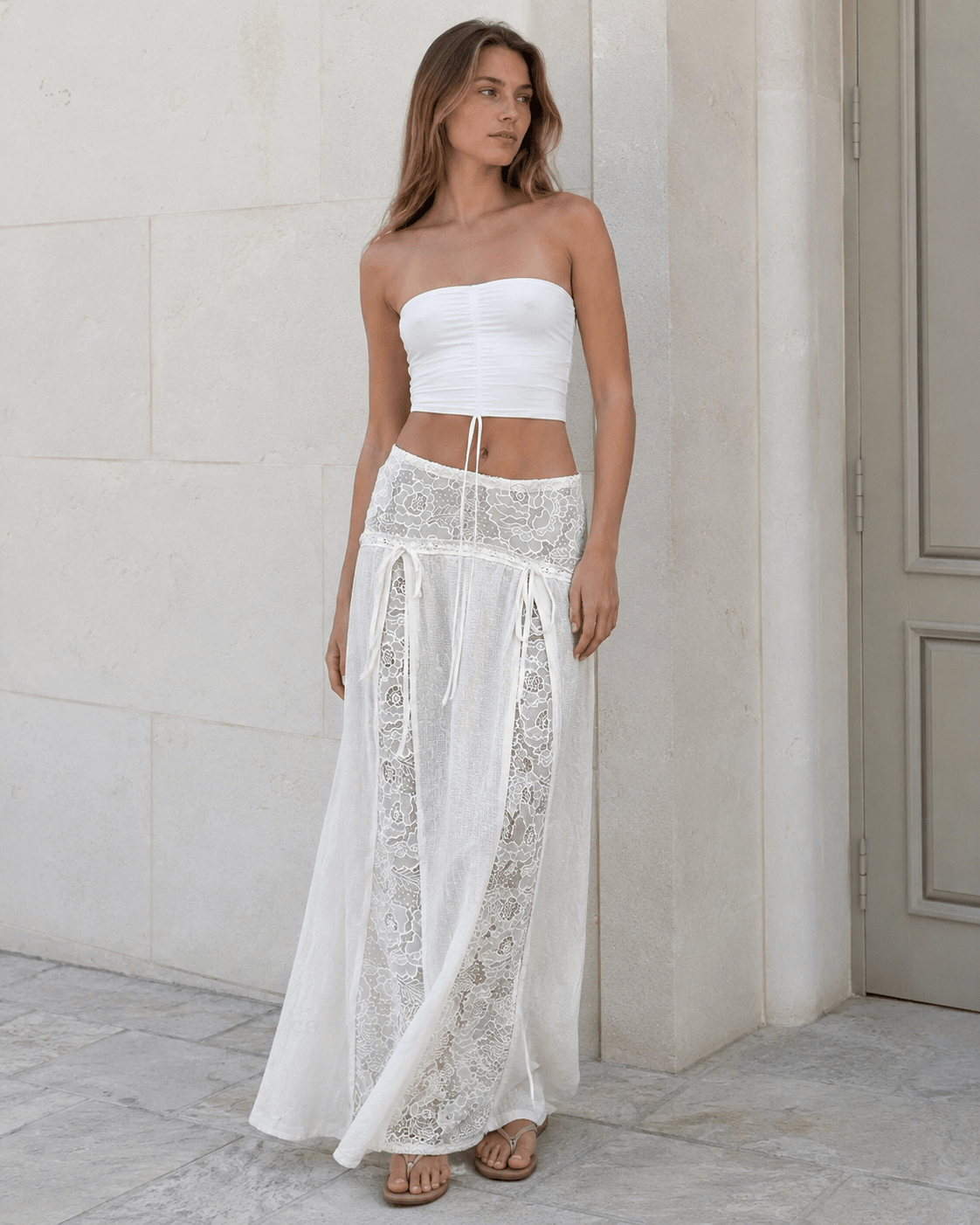 Boho Lace Patchwork Maxi Skirt