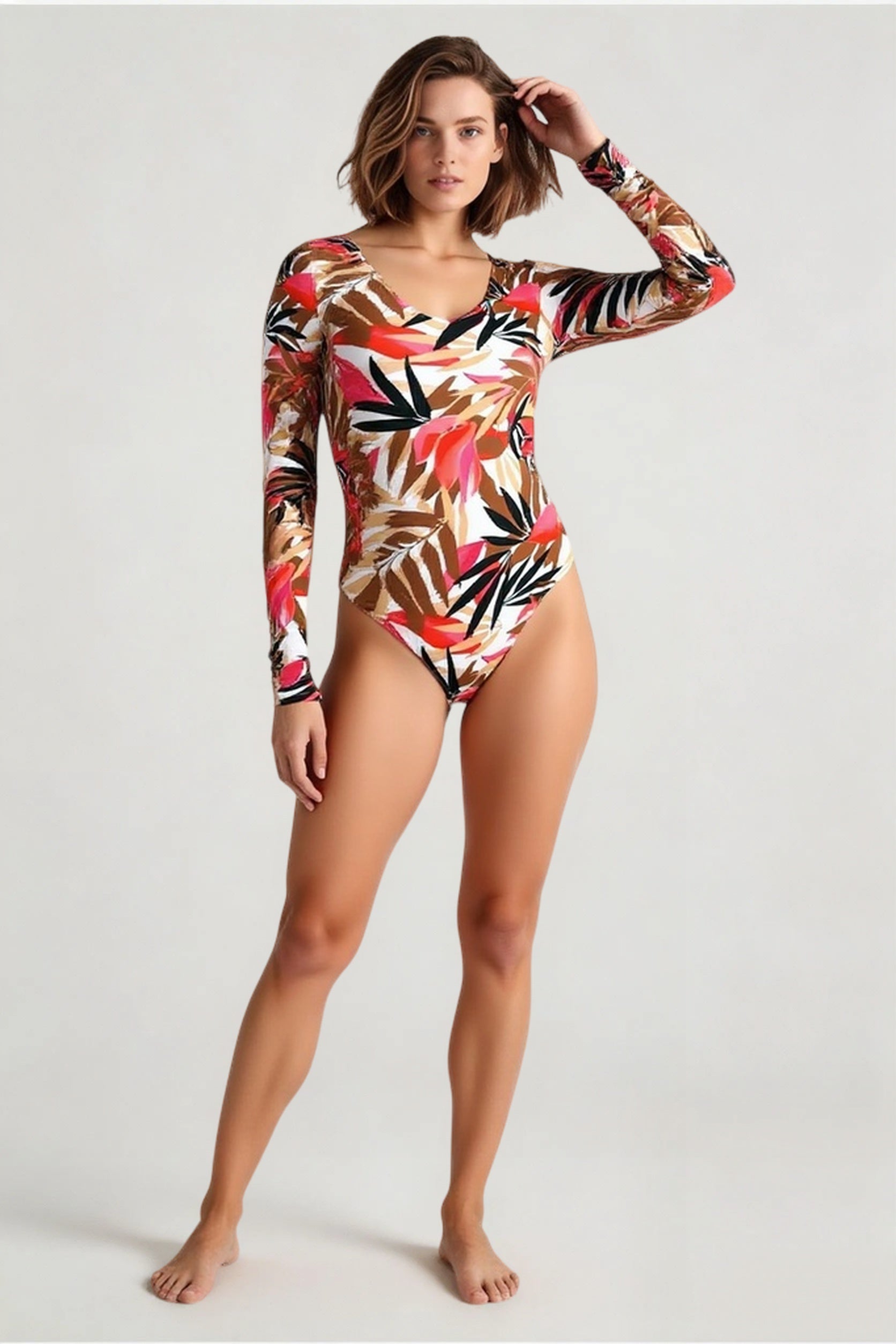 Backless Print Surfing One Piece Set