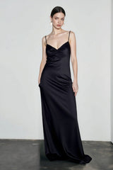 Draped Maxi Silk Dress