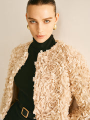 Flower Crew Neck Blazer