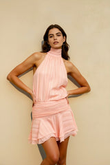 Sexy Halter Backless Tie Vacation Dress