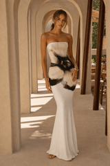 Sexy Bandeau Mermaid Floral Print Maxi Dress