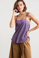 Loose Fit Solid Satin Cami Top