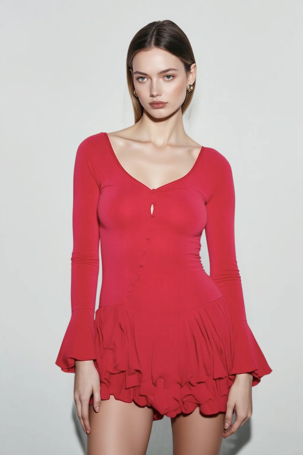 Flared Sleeve Bodycon Party Dress