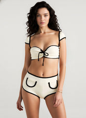 Ribbed Bandage High Cut Bikini Set
