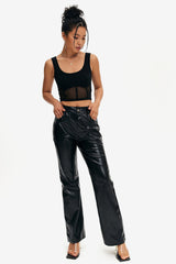 Mesh Boning Backless Crop Top
