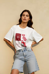 Abstract Print Slouchy T-shirts