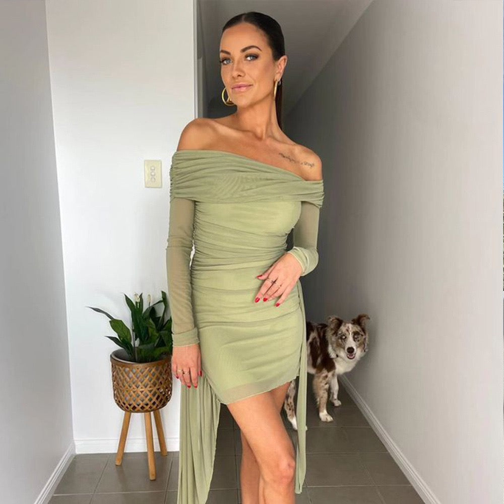 Olympique Long Sleeve Mini Dress