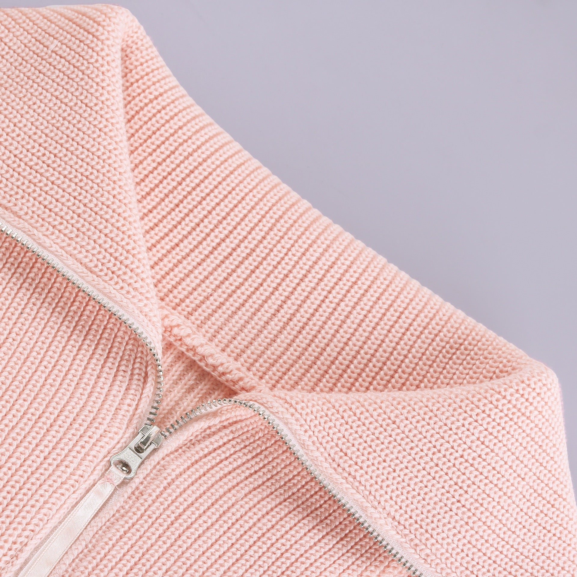 Wide Collar Half Zip Long Sleeve Sweater