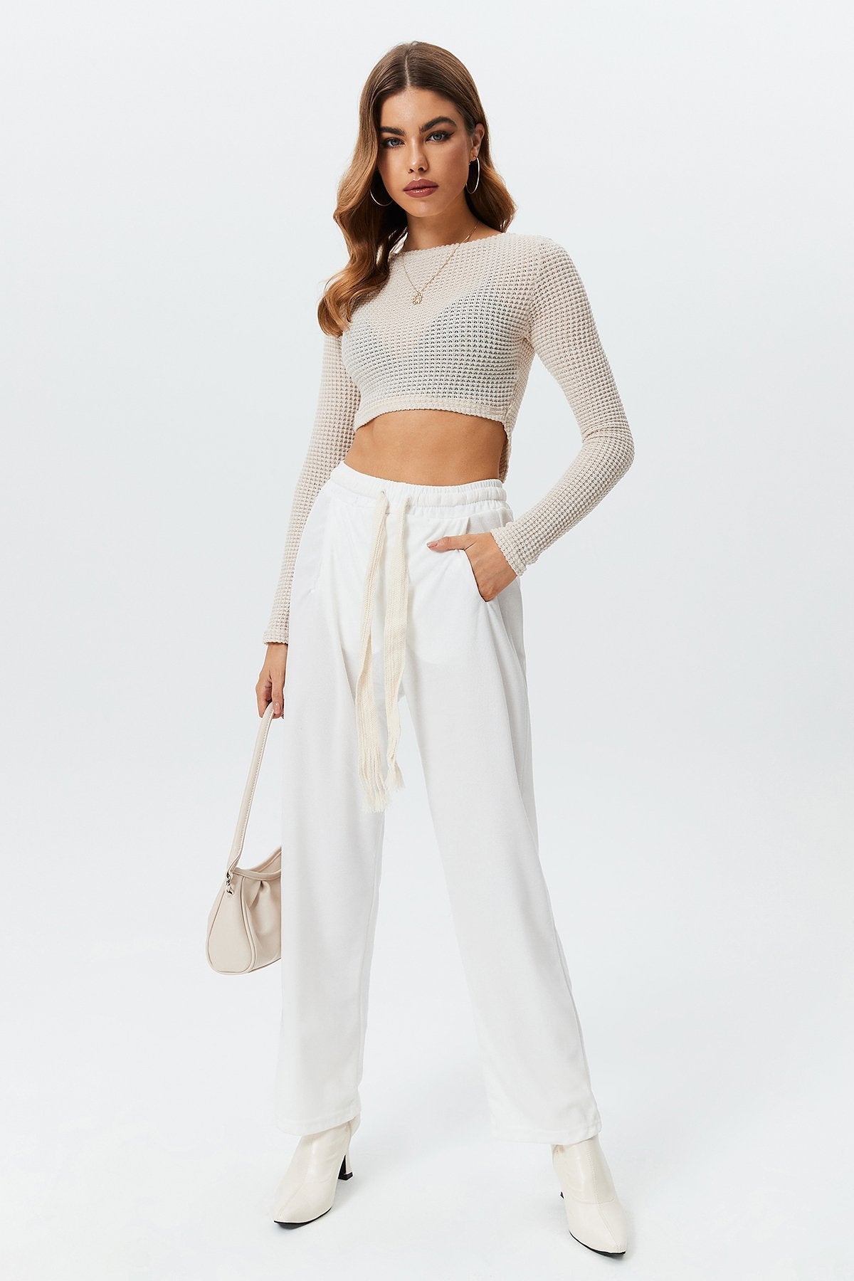 Asymmetrical Hem Solid Long Sleeve T-Shirt