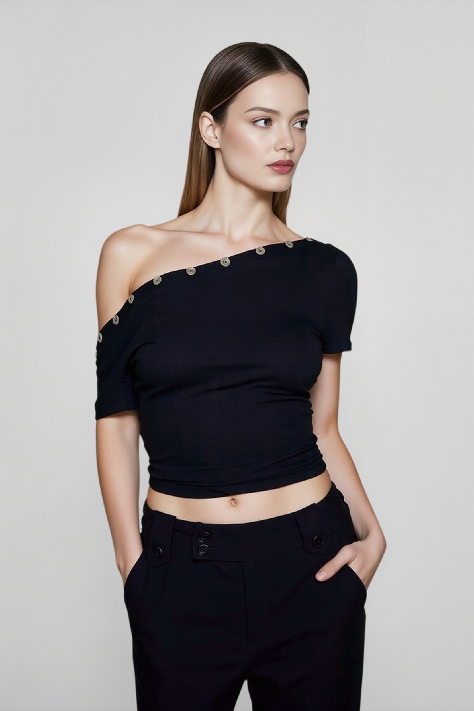 Off Shoulder Cinched T-shirts