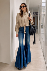 Short Khaki Puff Sleeve Trench Coat