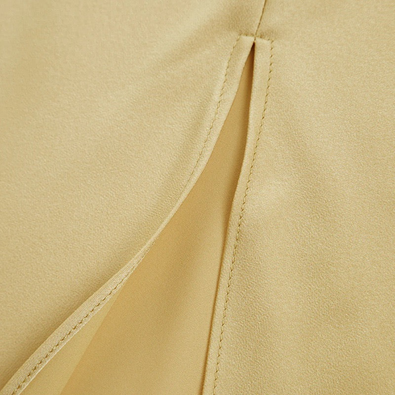 Satin Backless Split Thigh Long Dress