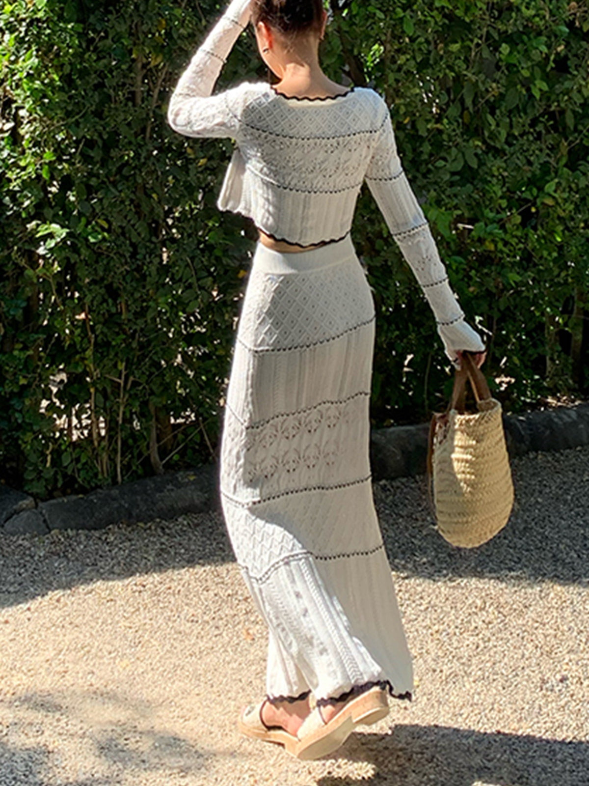 Contrast Binding Knit Set