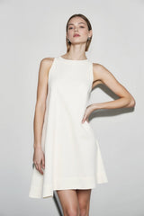 Pure Linen Crew Neck Tank Vacation Dress