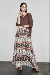 Boho Print Exotic Vacation Skirt
