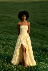 Strapless Ruched A Line Formal Dress
