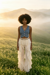 Mesh Patchwork High Waist Pant