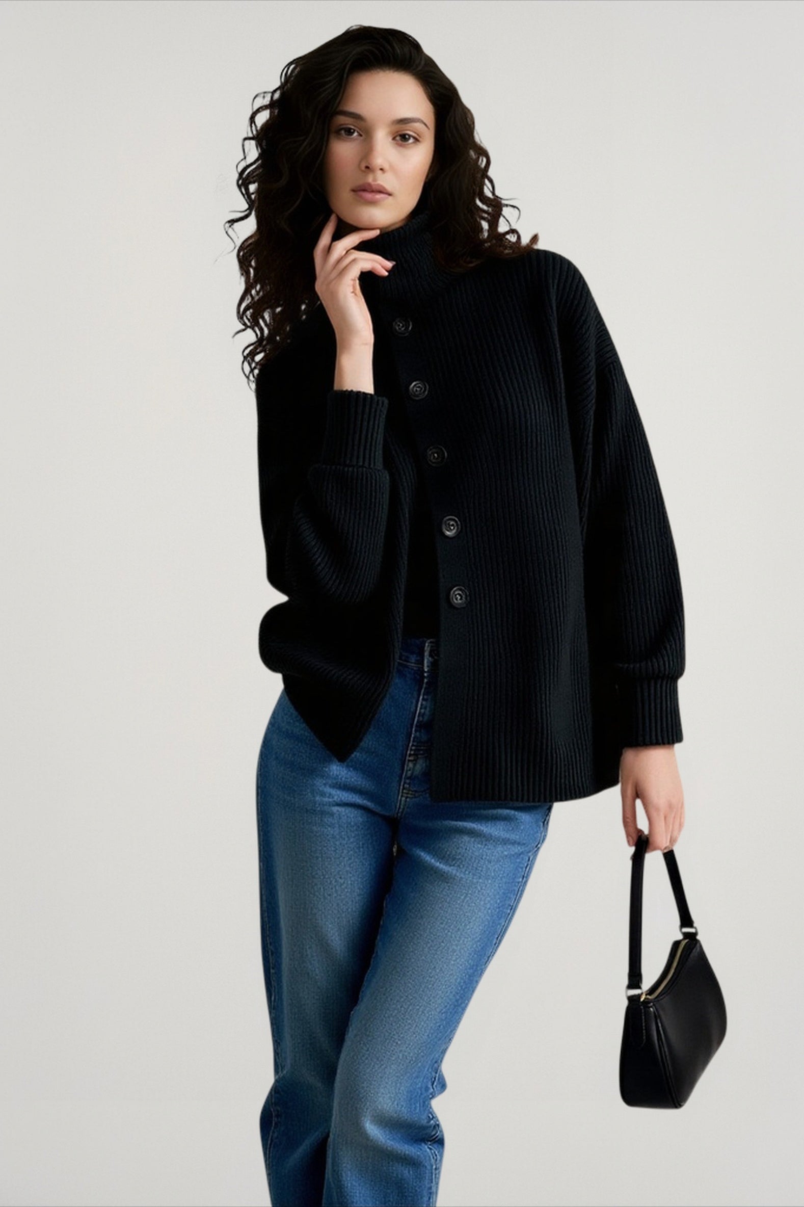 Ribbed Single Breasted Cardigan