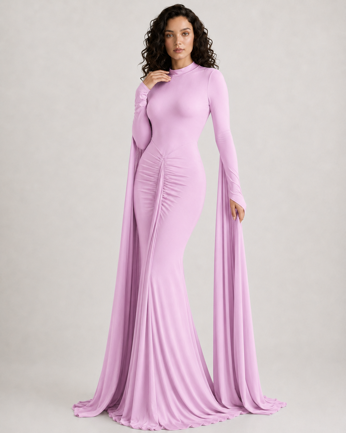 Elegant Backless Sash Sheer Shawl Two Piece Set