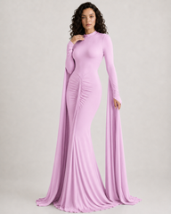 Elegant Backless Sash Sheer Shawl Two Piece Set