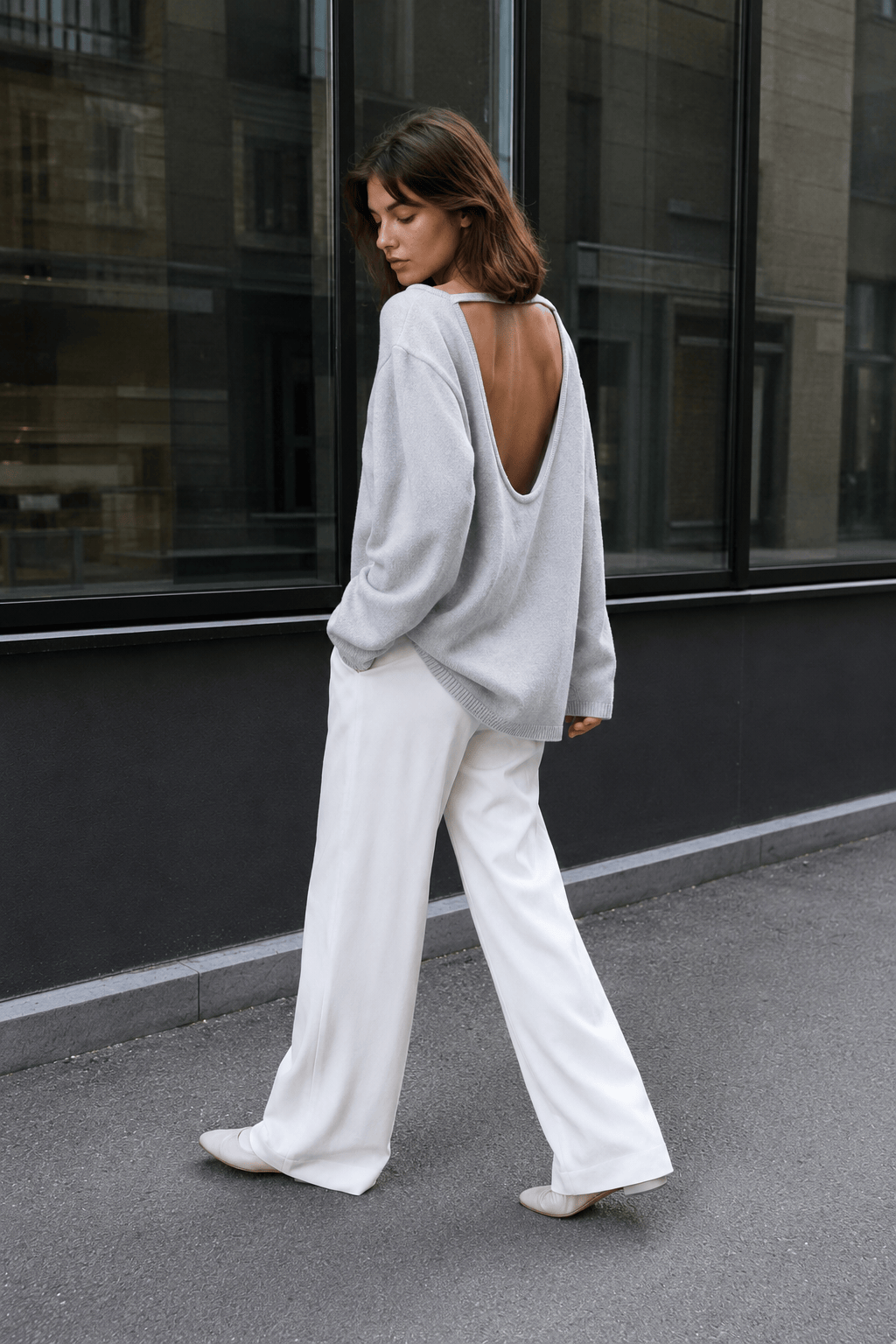 Backless Loose Fit Knit Blouse