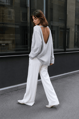 Backless Loose Fit Knit Blouse