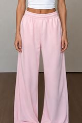 Retro Pink Relaxed Wide Leg Casual Pants