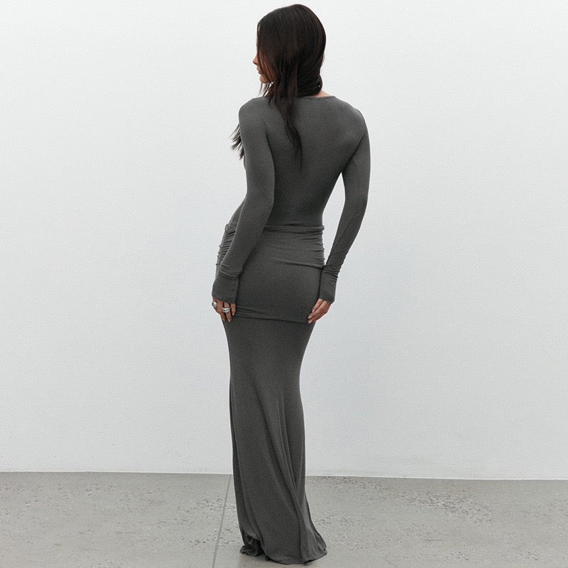 Velvet Long Sleeve Maxi Dress