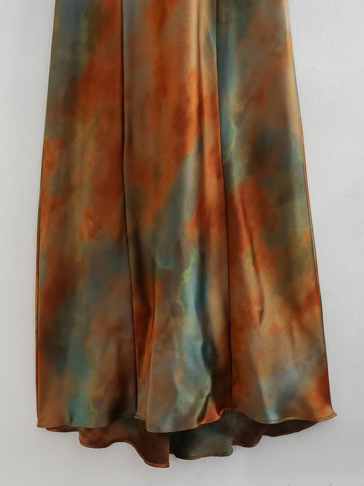 Neptune Satin Open Back Long Dress