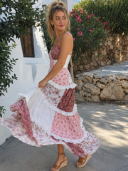 Vacation Floral Cami Lace Maxi Dress