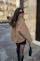 Relaxed Fit Short Wool Blend Jacket