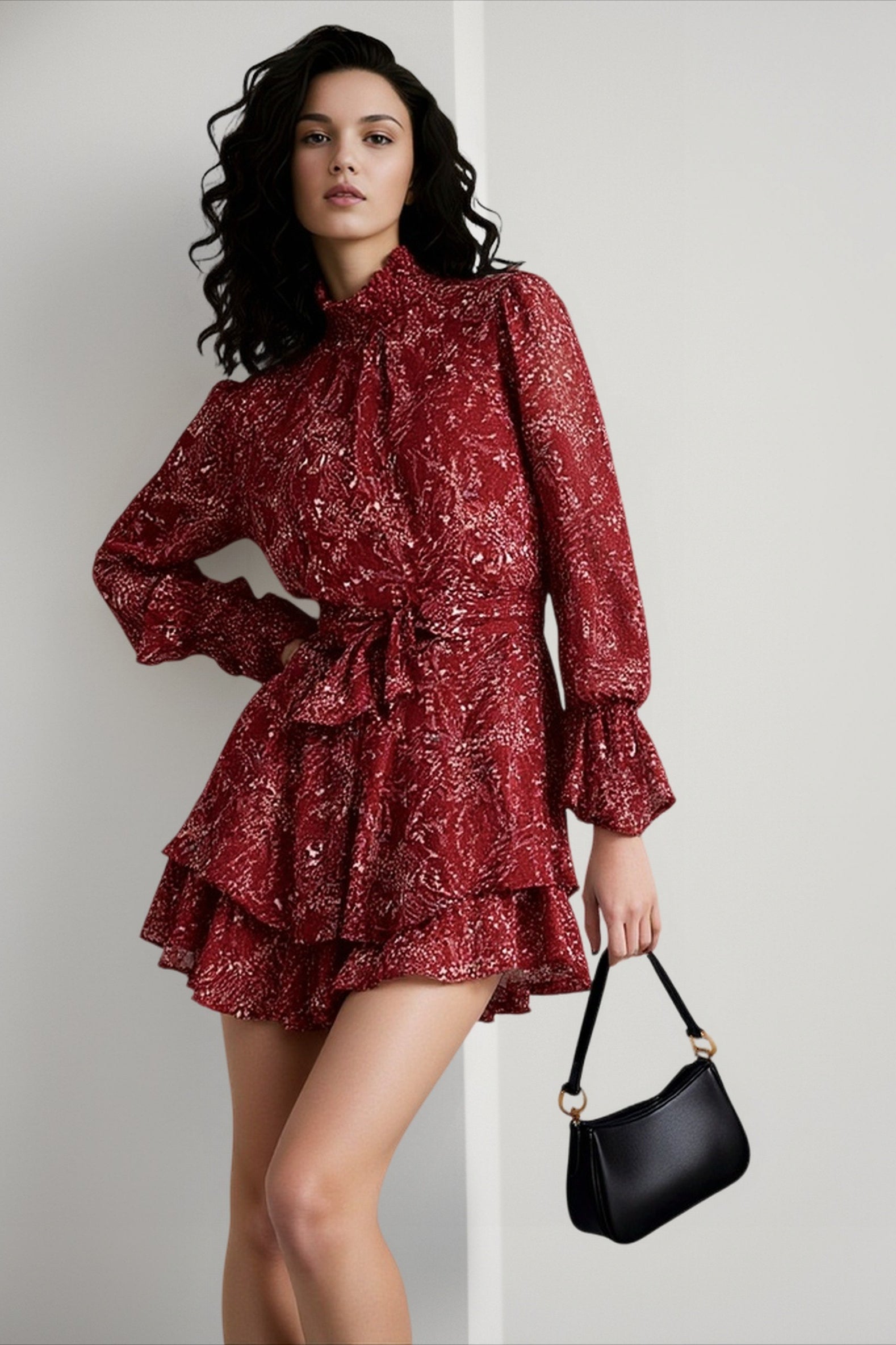 Spring Vintage Perspective Floral Print Dress