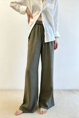 Breezy Linen Blend Straight Leg Casual Pants