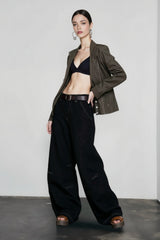Wide-Leg Drapey Jeans