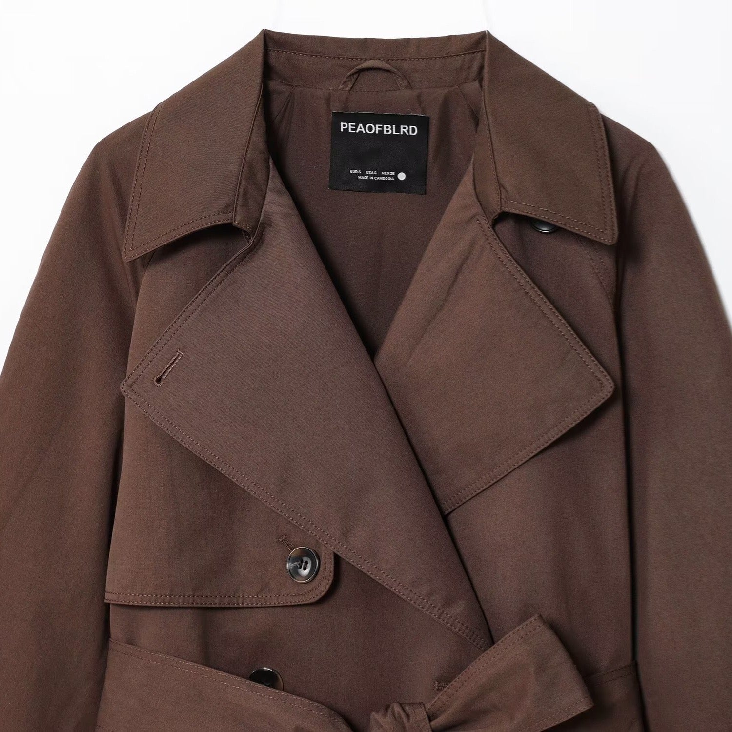 Double-Breasted Belted Trench Coat