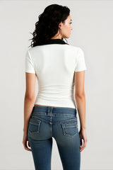 Polo Neck Y2K Fitted T-shirts