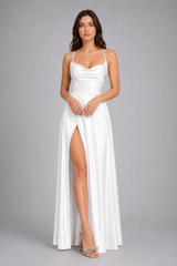 Elegant Spaghetti Strap Ruched Formal Dress