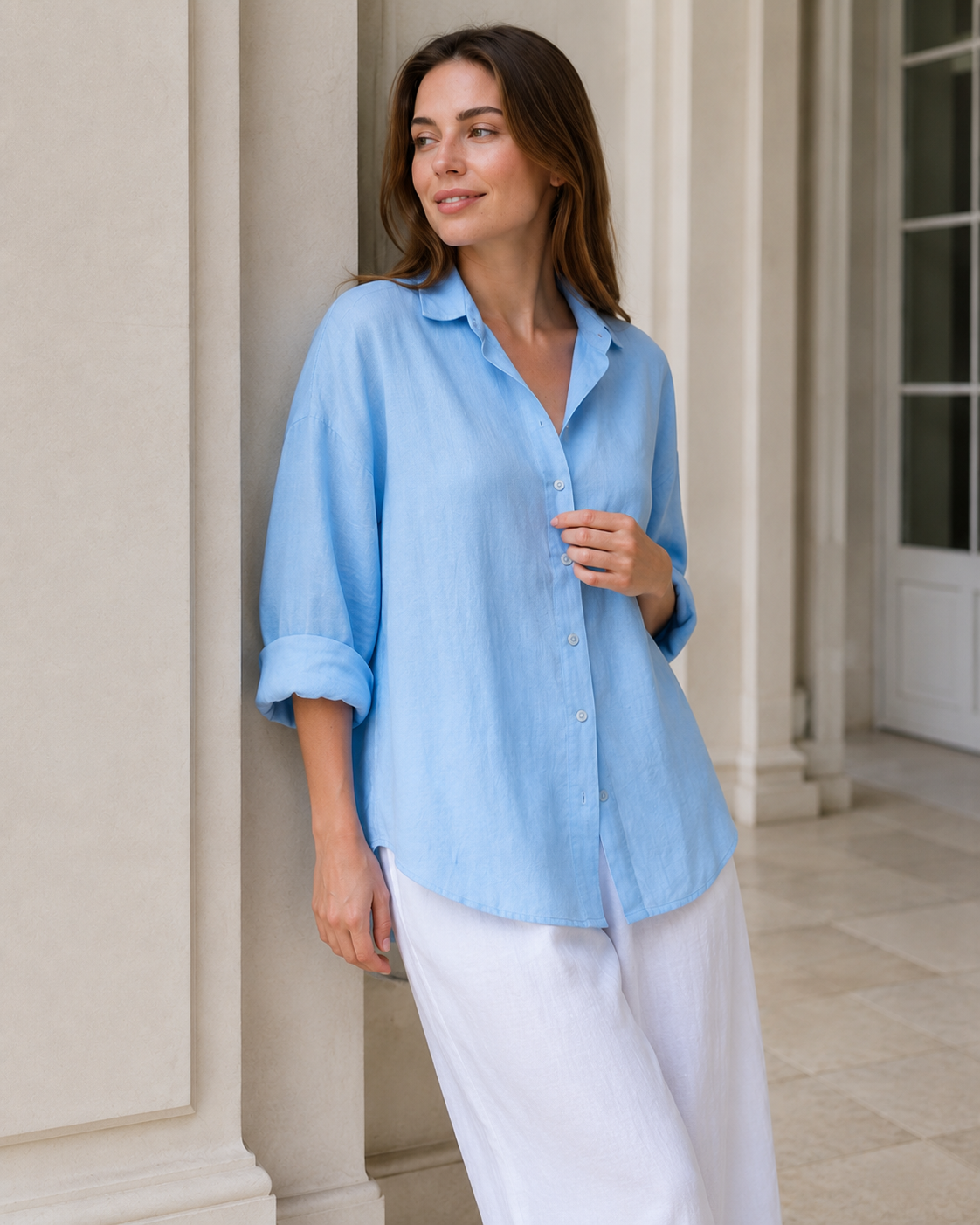 Fashion Solid Loose Casual Commuter Blouse