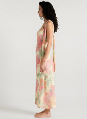 Floral Tie Fishtail Vacation Maxi Dress
