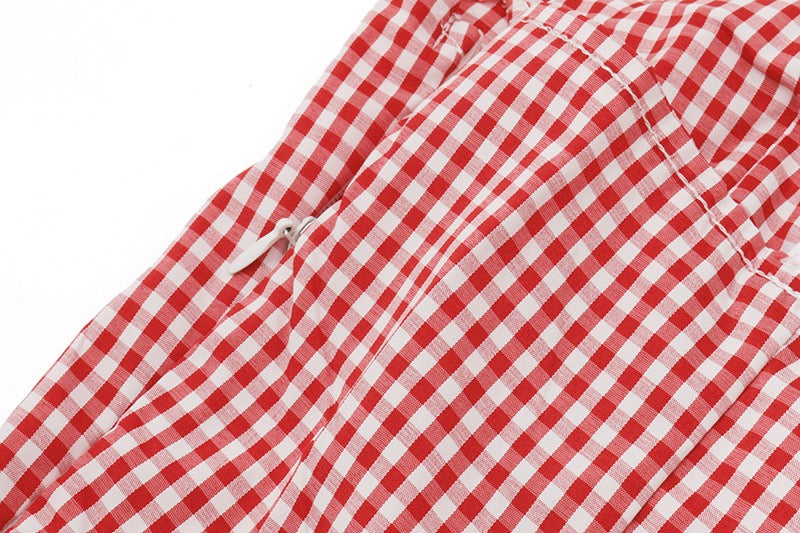 Burkes Mini Dress Red Check