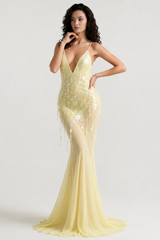 Hollow Sleeveless High Waist Sequin Floral Dress