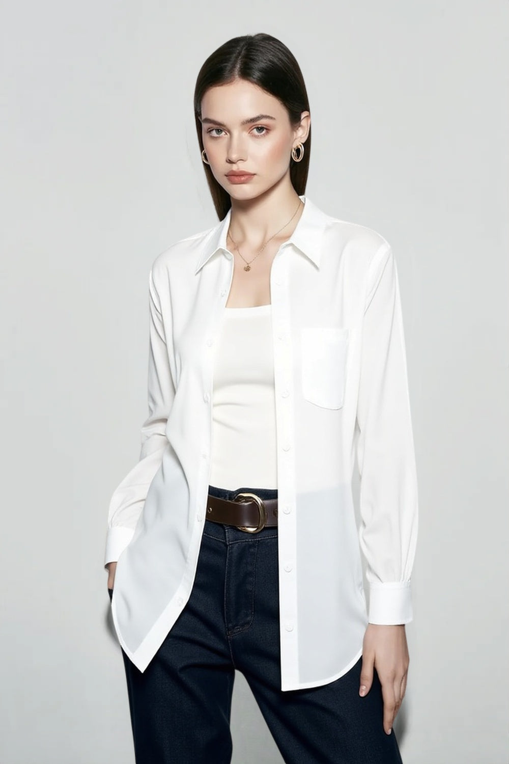 Linen Slim Fit Casual Blouse
