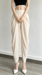 High-Waisted Loose Drapey Ruched Pants