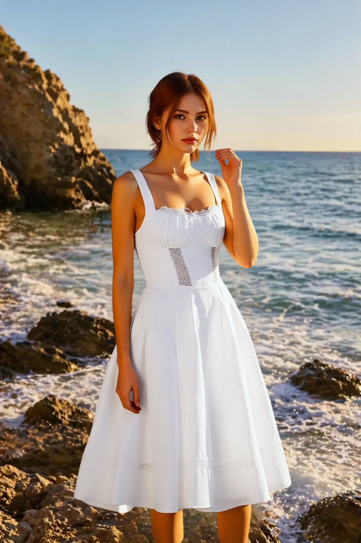 Elegant Lace Insert Maxi Slip Dress