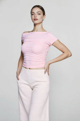 Skew Collar Slim Fit Tee Strapless